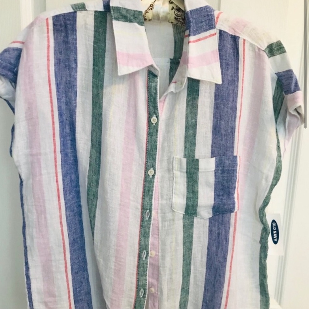Old navy linen shirt NWT with tie